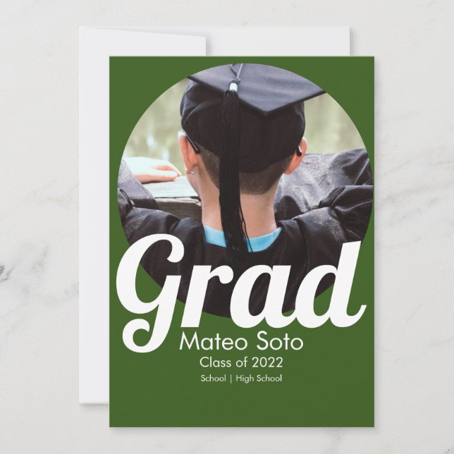 Invitation Graduation Photo Bold N'importe quelle couleur (Devant)