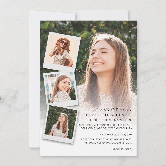 Invitation Graduation Photo Collage Open House 2024 Party (Devant)
