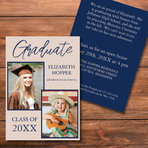 Invitation Graduation photo de la Marine hier et aujourd'hui