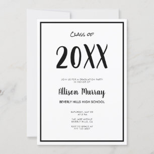 Invitation Graduation photo de script noir moderne
