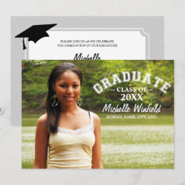 Invitation Graduation photo de superposition de texte moderne
