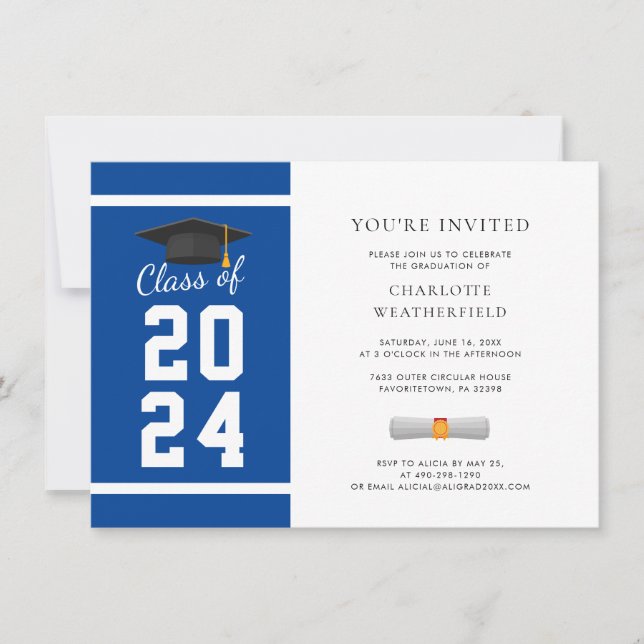 Invitation Graduation Photo Script Grad 2024 Party (Devant)