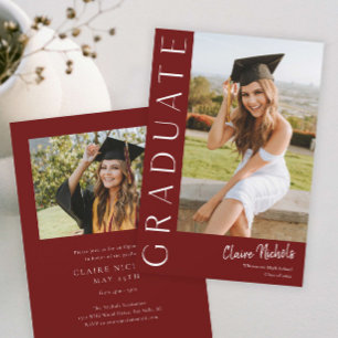 Invitation Graduation photo verticale moderne