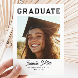 Invitation Graduation photo verticale simple et moderne