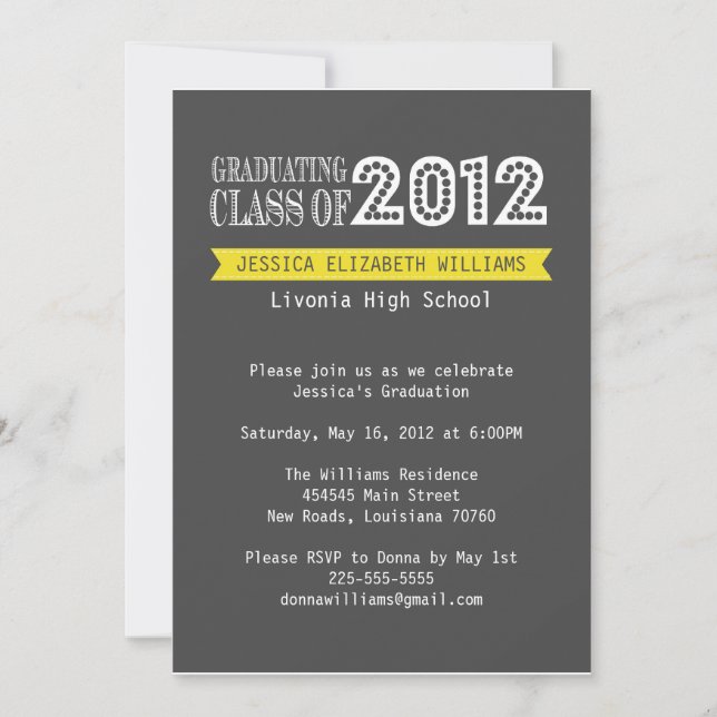 Invitation Graduation rétrograde (Devant)