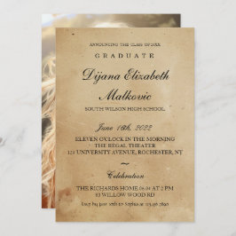 Invitation Graduation rustique classique