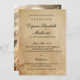 Invitation Graduation rustique classique