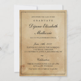 Invitation Graduation rustique classique