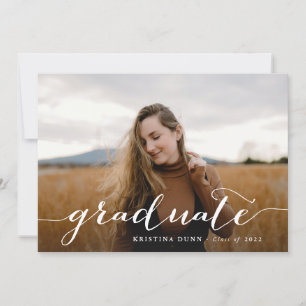 Invitation Graduation Script Photo Party recto verso