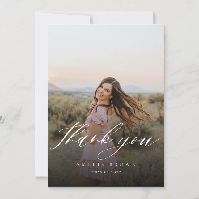 Invitation Graduation Thank You Card (Devant)