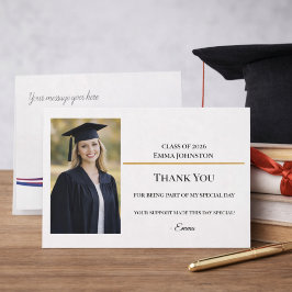 Invitation Graduation Thank You Photo Card Modern