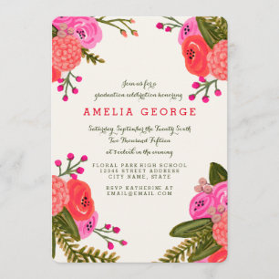 Invitation Graduation vintage du jardin