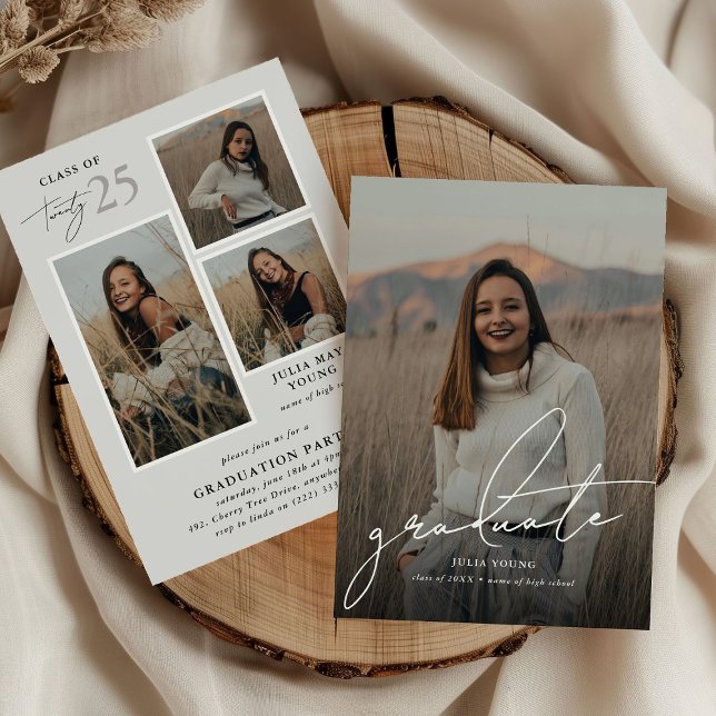 Invitation Gradué 4 Photo Collage de la fête de graduation (Créateur téléchargé)