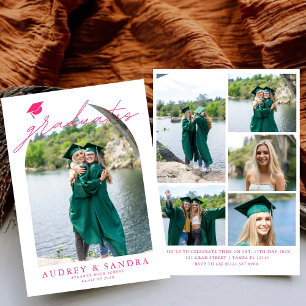 Invitation Gradués d'Arc moderne Double Graduation Party