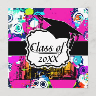 Invitation graffiti de ville urbaine peinture splatter gradua