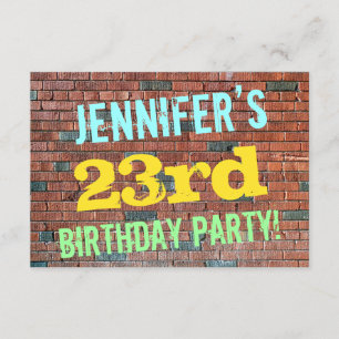 Invitation Graffiti muraux en briques inspiré 23ème anniversa