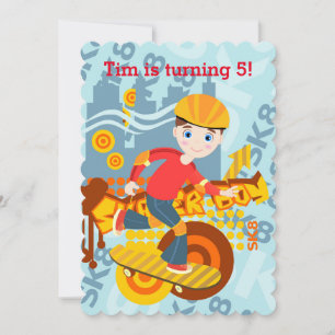 Invitation Graffiti skboard enfant fête d'anniversaire