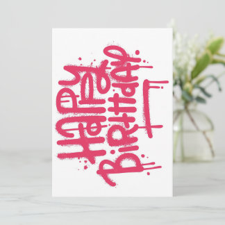 Invitation Graffiti Spray Joyeux Cadeaux d'anniversaire Love 