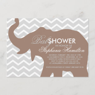 Invitation Grand baby shower d'éléphant de castor