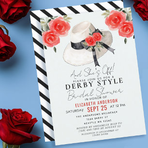 Invitation Grand Chapeau de Derby Rose Fête de Mariage