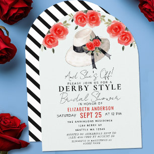 Invitation Grand Chapeau de Style Derby Rose Arch pour la Mar
