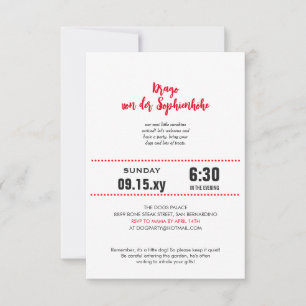 Invitation Grand Danois Baby Shower noir rouge