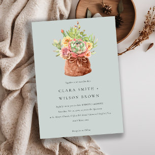 INVITATION GRAND DÉSERT SUCCULENT CACTI FOLIAGE MARIAGE BUNCH