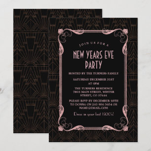 Invitation Grand Gatsby Rose Gold des années 20
