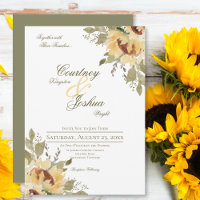 Grand Mariage de tournesols vert doux rustique