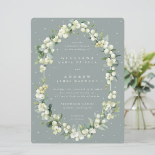 Invitation Grand Mariage Seafoam Green Snowberry + Eucalyptus