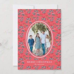 Invitation Grand Motif traditionnel vert et rouge