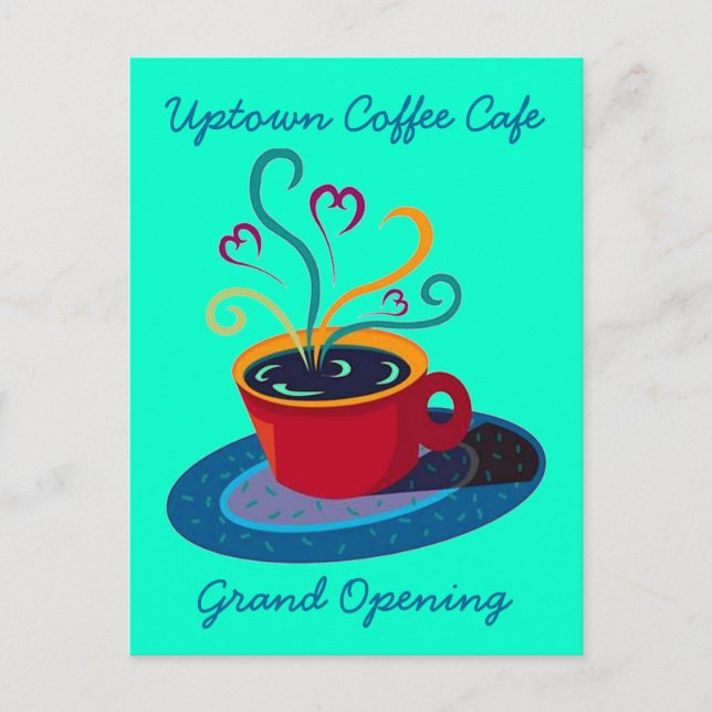 INVITATION GRAND OUVERTURE CAFÉ BOUTIQUE CAFÉ CART (Devant)