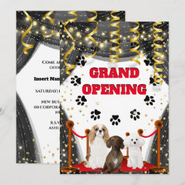 Invitation Grand ouverture de toilettage de chien tapis rouge