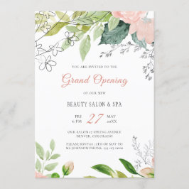Invitation Grand ouverture du salon de beauté moderne botaniq