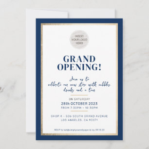 Invitation GRAND OUVERTURE moderne logo minimal magasin marin
