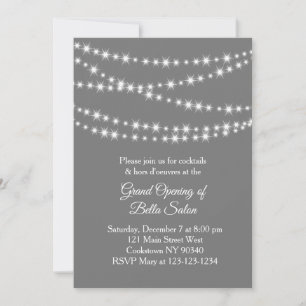 Invitation Grand ouverture Twinkle Lights gris