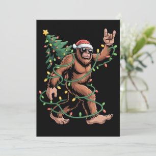 Invitation Grand-père Noël Bigfoot Sapin de Noël Sasquatch Pè