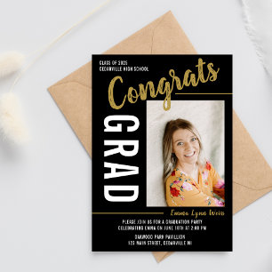 Invitation Grand public 2025 Photo Gold Black