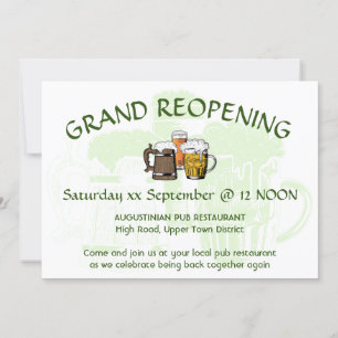 Invitation GRAND REOUVERTURE Pub Retrouvailles Personnalisabl