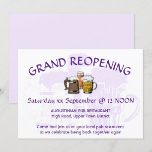 Invitation GRAND RÉOUVERTURE Pub Reunion Personnalisable LILA