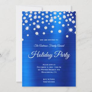 Invitation Grand Rhinestone Gratuit Royal Blue Foil