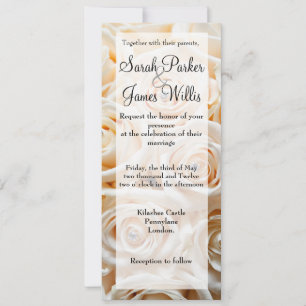 Invitation Grand rose d'ivoire
