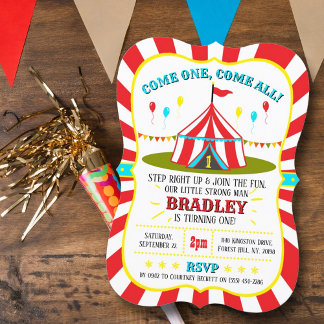 Invitation Grand Top Carnaval de cirque 1er anniversaire