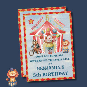 Invitation Grand Top Carnaval de cirque Cinquième anniversair