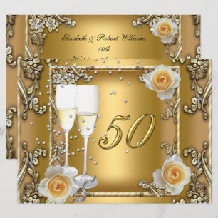 Invitation Grande fête d'anniversaire de mariage élégante en