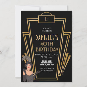 Invitation Grande Inspiration Art Déco Anniversaire Invitatio
