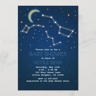 Invitation Grande Ourse Observation des Étoiles Baby Shower C