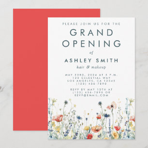 Invitation Grande ouverture Fleur sauvage vibrante