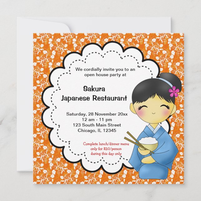 Invitation Grande ouverture japonaise (Devant)