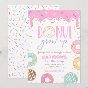 Invitation Grandeur de Donut 1er anniversaire Donut 1er anniv
